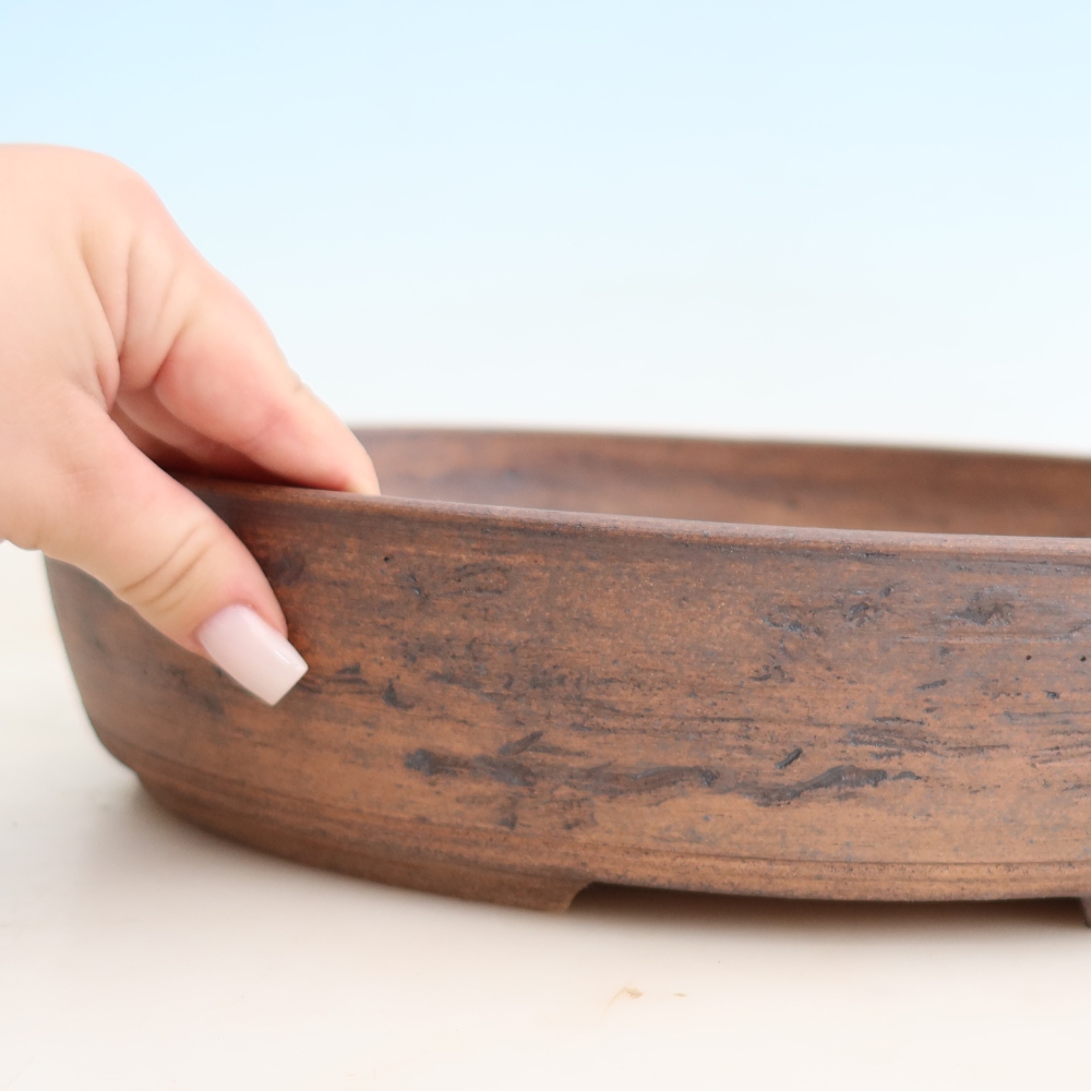 Ceramiczna miska do bonsai 36 x 30 x 7 cm, kolor brązowy