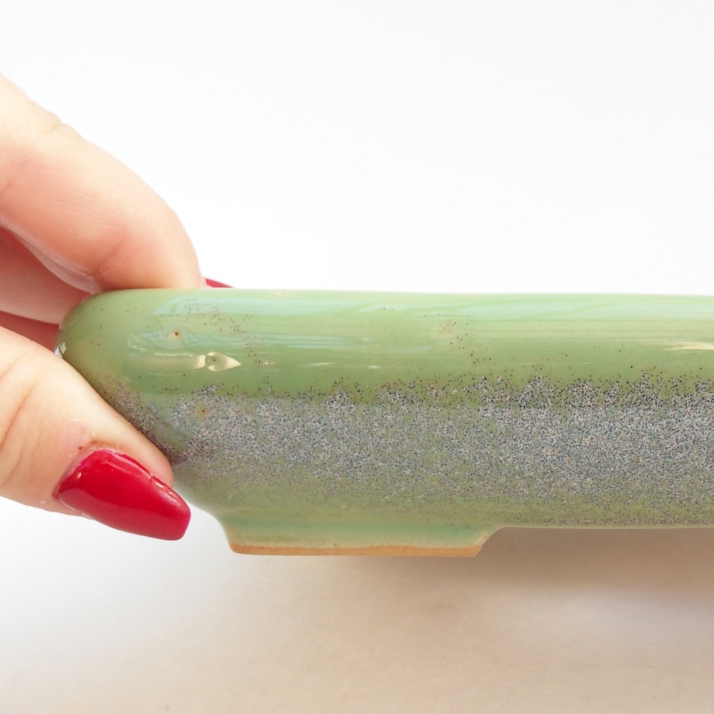 Ceramiczna miska do bonsai 16,5 x 13,5 x 3,5 cm, zielona