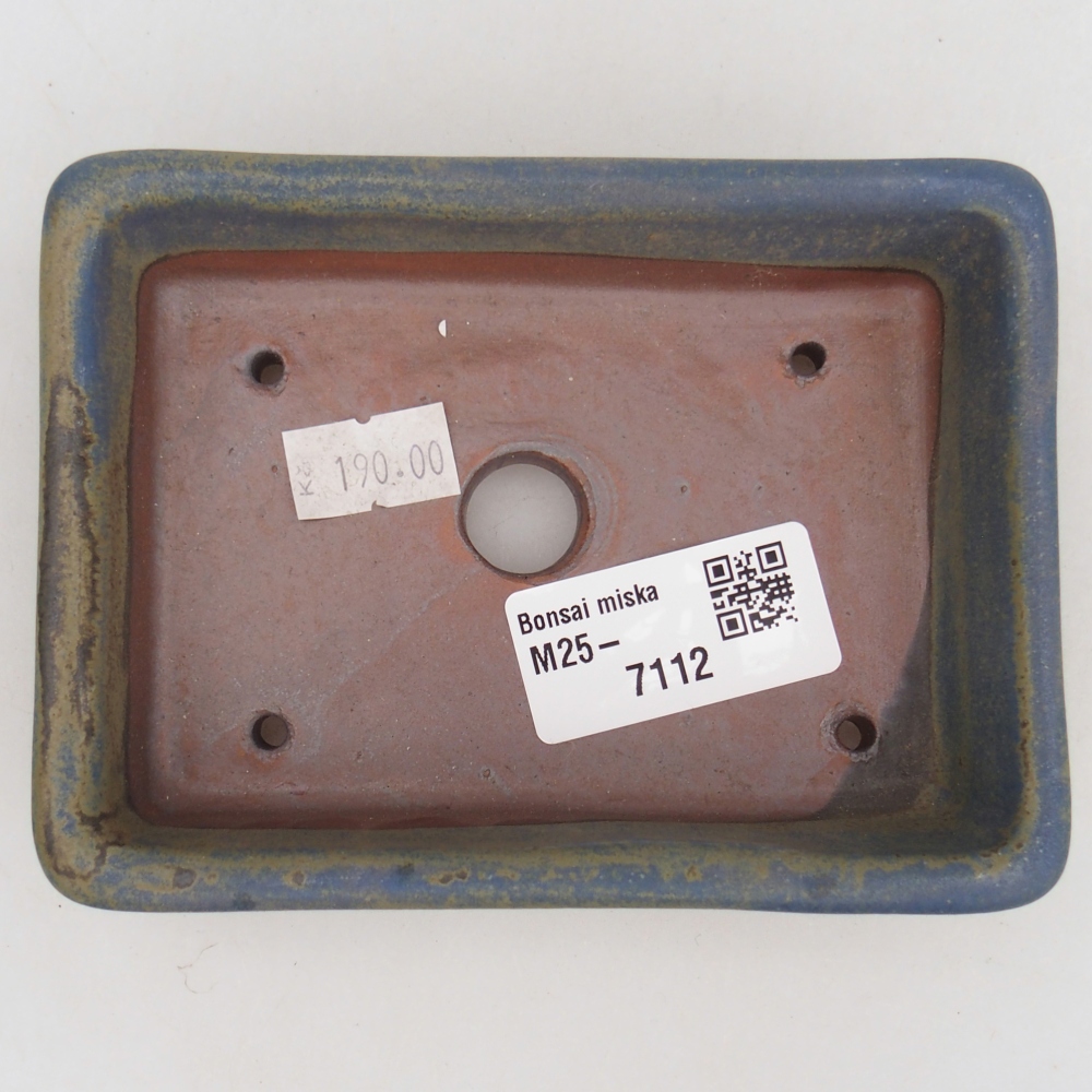 Ceramiczna miska na bonsai 11,5 x 9,5 x 6 cm, kolor niebieski