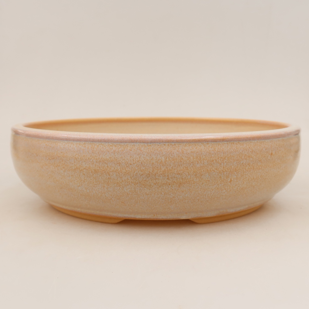 Ceramiczna miska do bonsai 27 x 27 x 6,5 cm, kolor beżowy