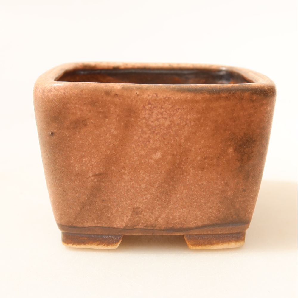 Ceramiczna miseczka do bonsai 6,5 x 6,5 x 4,5 cm, kolor różowy