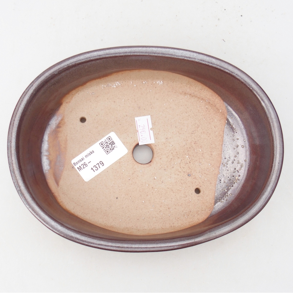 Ceramiczna miska do bonsai 19 x 14,5 x 4,5 cm, brązowa