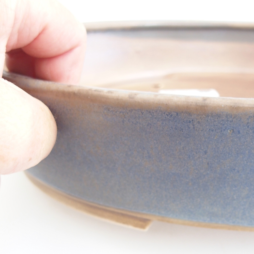 Ceramiczna miska do bonsai 31 x 26,5 x 6 cm, kolor niebieski