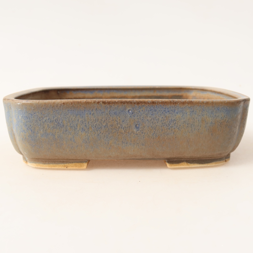 Ceramiczna miska do bonsai 18 x 14 x 4,5 cm, kolor niebieski