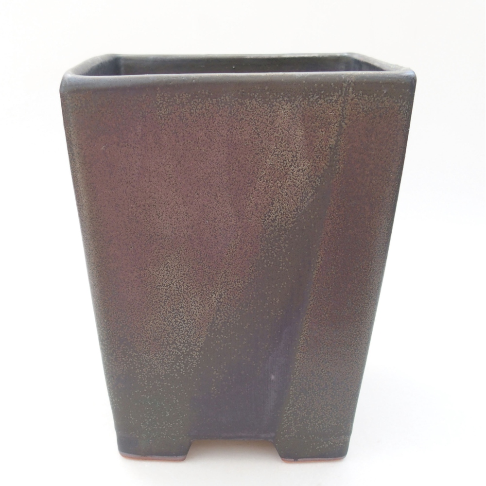 Ceramiczna miska bonsai 15 x 15 x 19 cm, kolor szary