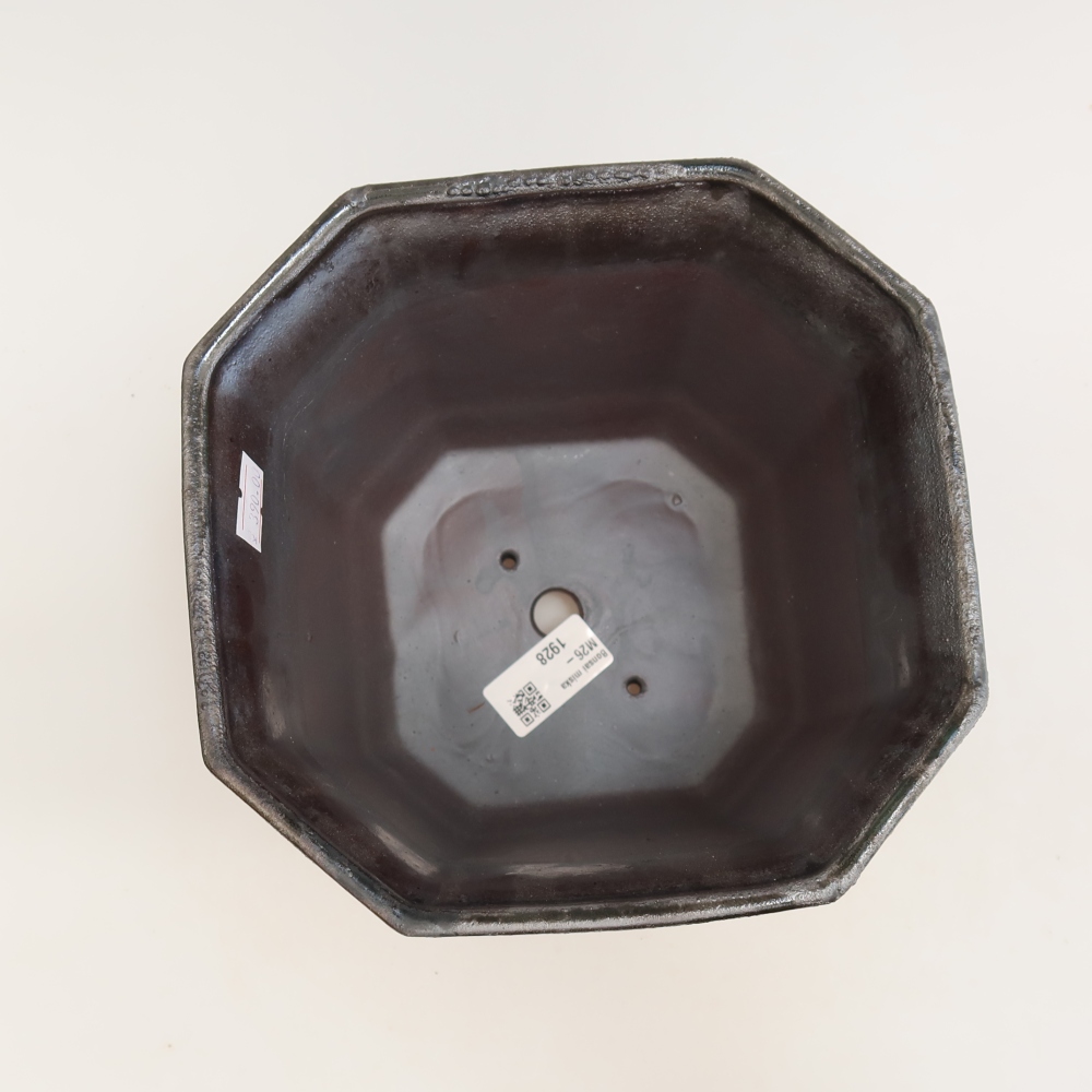 Ceramiczna miska do bonsai 17,5 x 17,5 x 15,5 cm, kolor metaliczny