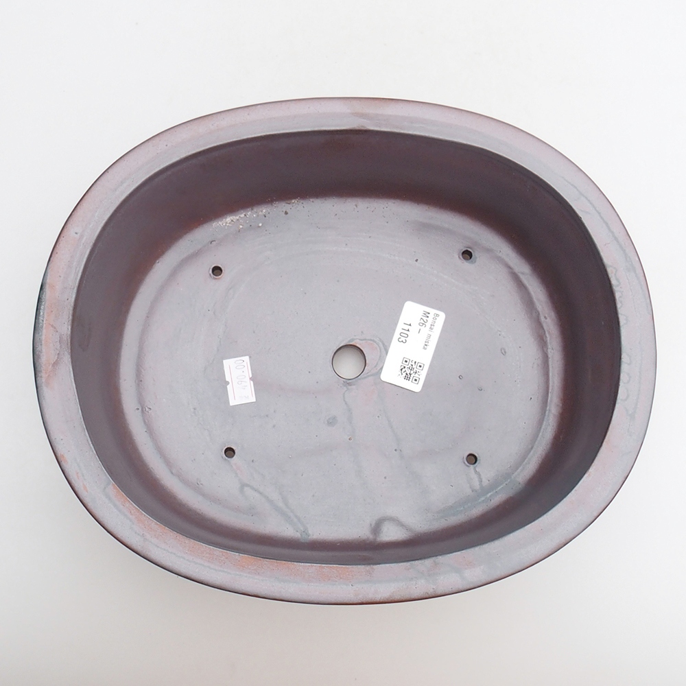 Ceramiczna miska do bonsai 25 x 20,5 x 8 cm, kolor metaliczny