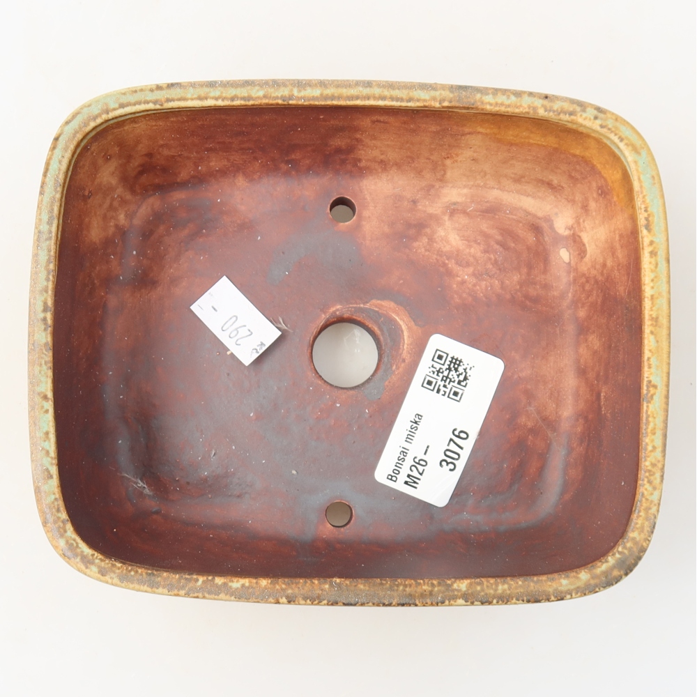 Ceramiczna miska do bonsai 14 x 11,5 x 4,5 cm, kolor zielony