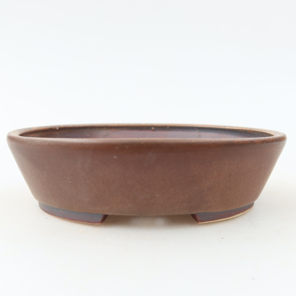 Ceramiczna miseczka do bonsai 12,5 x 10,5 x 3,5 cm, kolor brązowy