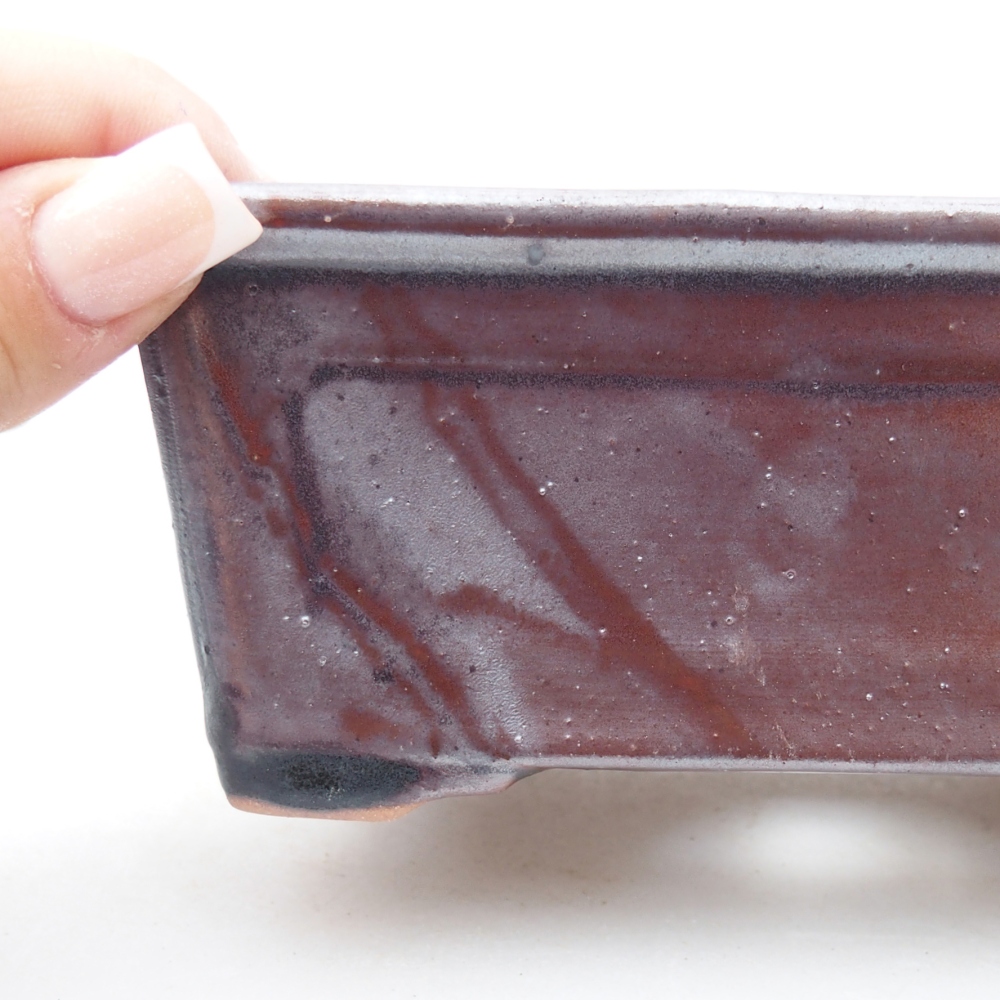 Ceramiczna miska bonsai 13,5 x 10 x 5,5 cm, metaliczna czerń