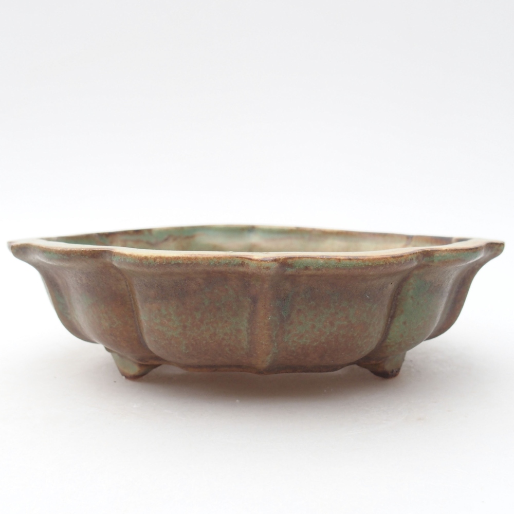 Ceramiczna miska bonsai 18,5 x 18,5 x 5 cm, kolor zielony