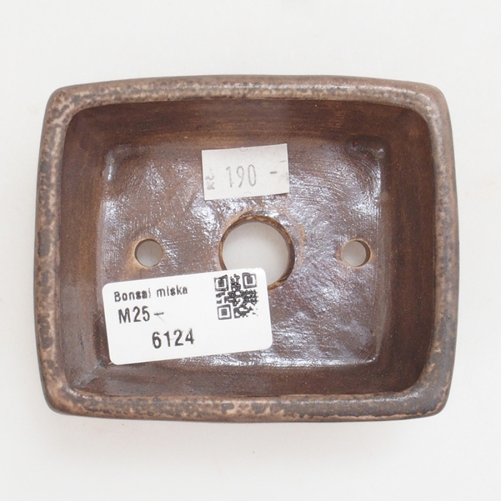 Ceramiczna miska do bonsai 9 x 7,5 x 3,5 cm, kolor brązowy