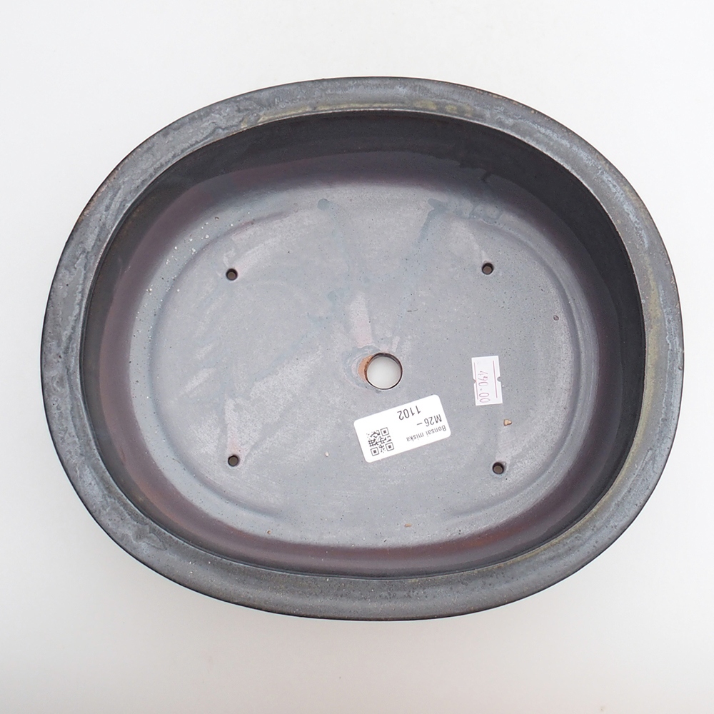 Ceramiczna miska do bonsai 25 x 20,5 x 8 cm, kolor metaliczny