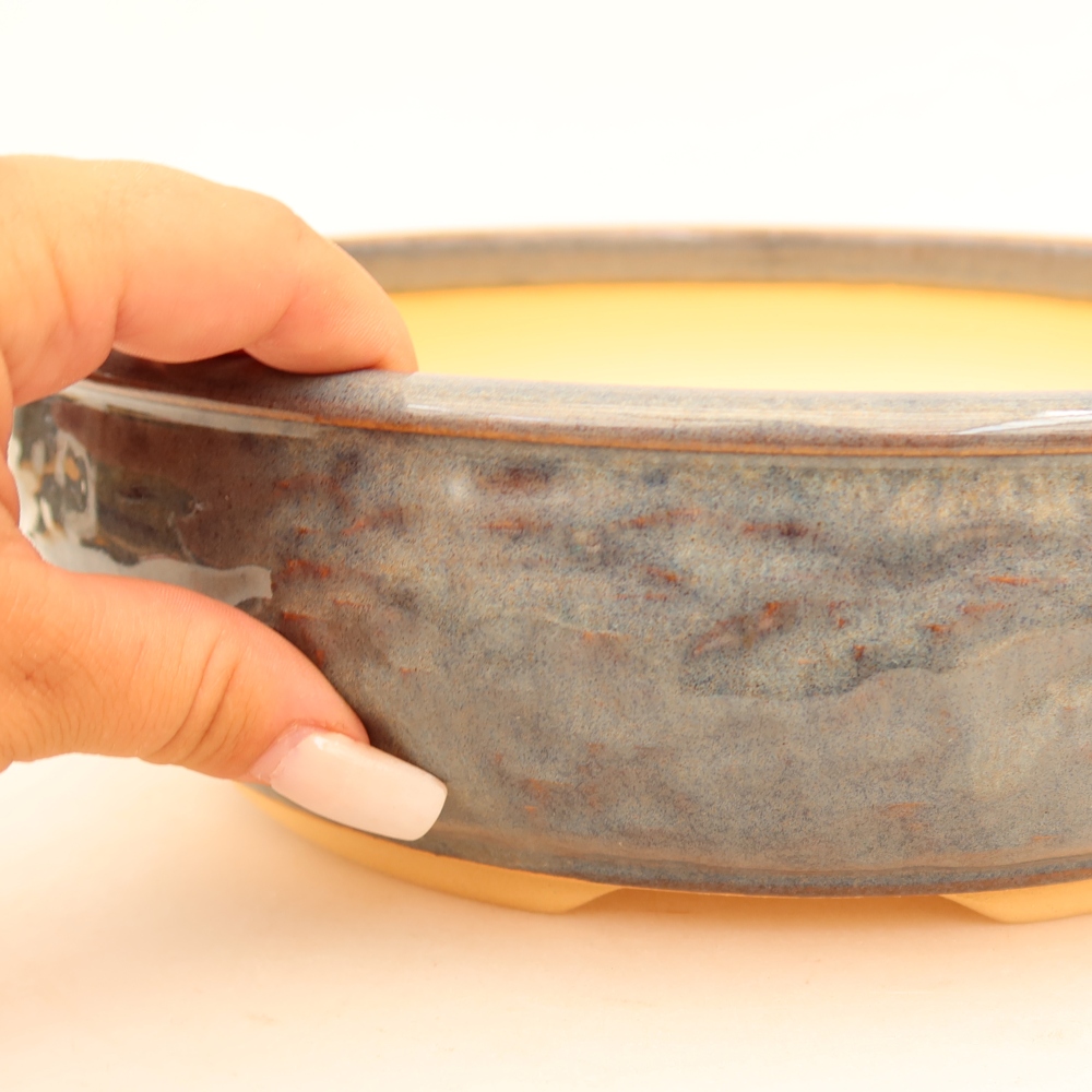 Ceramiczna miska do bonsai 26,5 x 26,5 x 7,5 cm, kolor szary