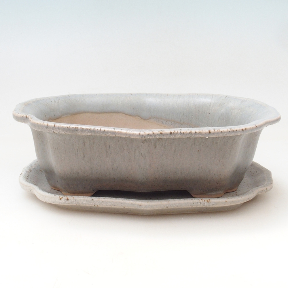 Bonsai bowl + spodek H01 - 12x9x5 cm