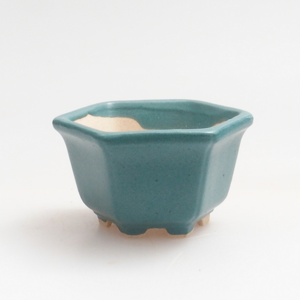 Ceramiczna miska bonsai 4,5 x 4,5 x 3 cm, kolor niebieski