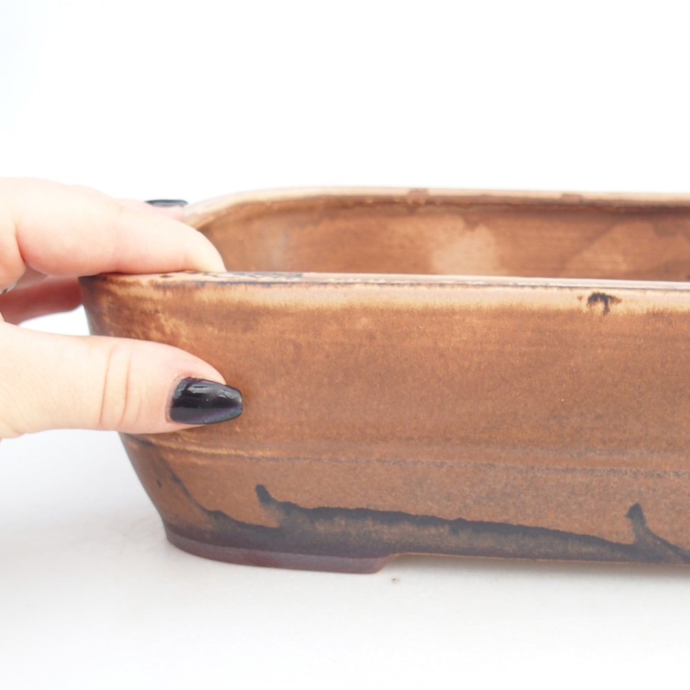 Ceramiczna miska na bonsai 28,5 x 21 x 7,5 cm, różowa