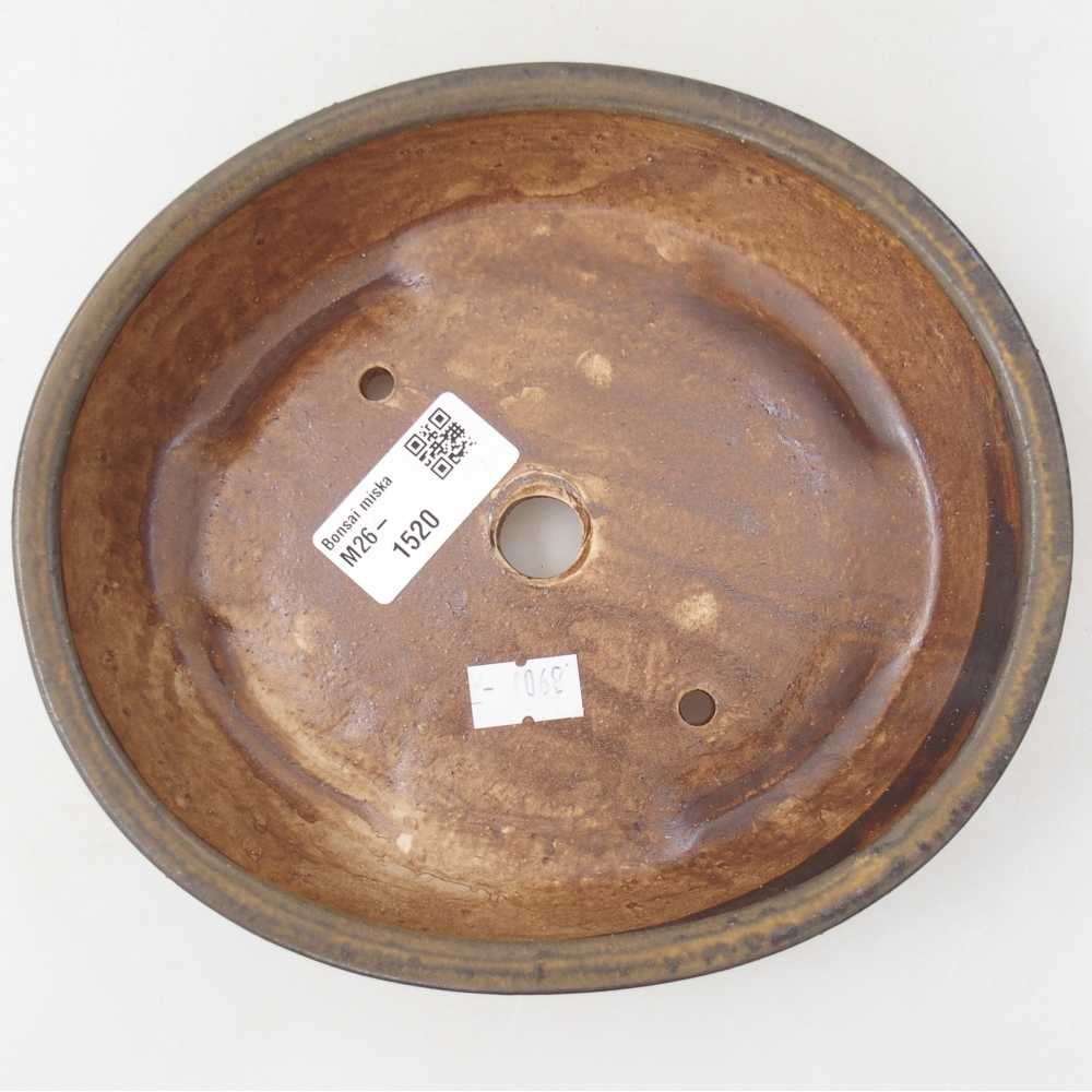 Ceramiczna miska do bonsai 18,5 x 16,5 x 4,5 cm, brązowa