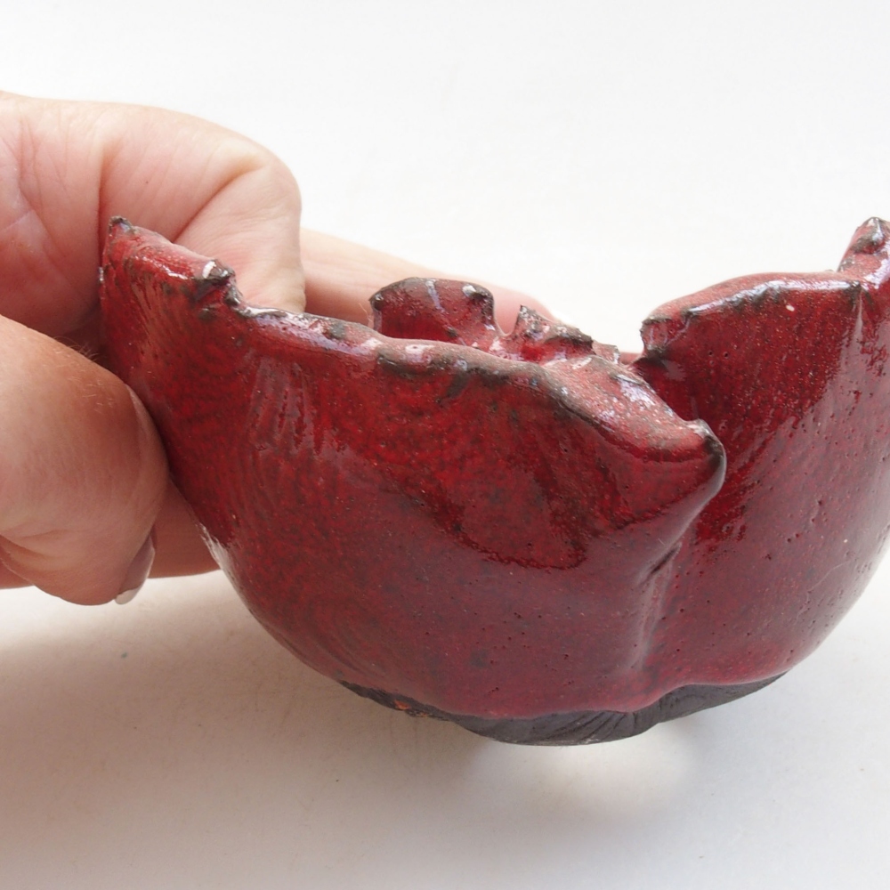 Muszla ceramiczna 9 x 8 x 5 cm, kolor czerwony
