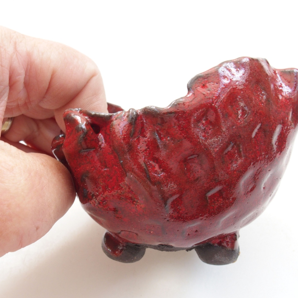 Muszla ceramiczna 8 x 7 x 7 cm, kolor czerwony