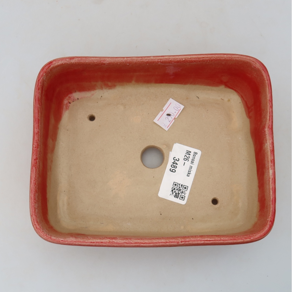 Ceramiczna miska do bonsai 15 x 12,5 x 4,5 cm, kolor czerwony