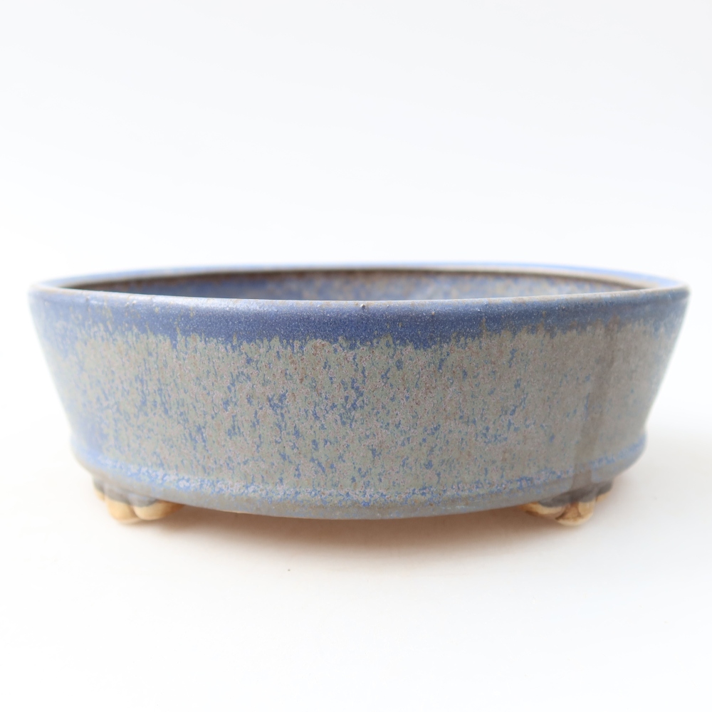 Ceramiczna miska do bonsai 15,5 x 15,5 x 5 cm, kolor niebieski