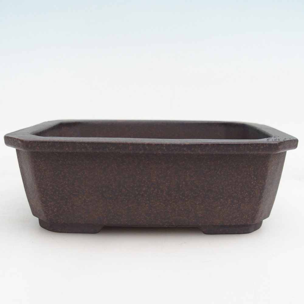 Ceramiczna miska do bonsai 15 x 11 x 5 cm, brązowo-ochrowa