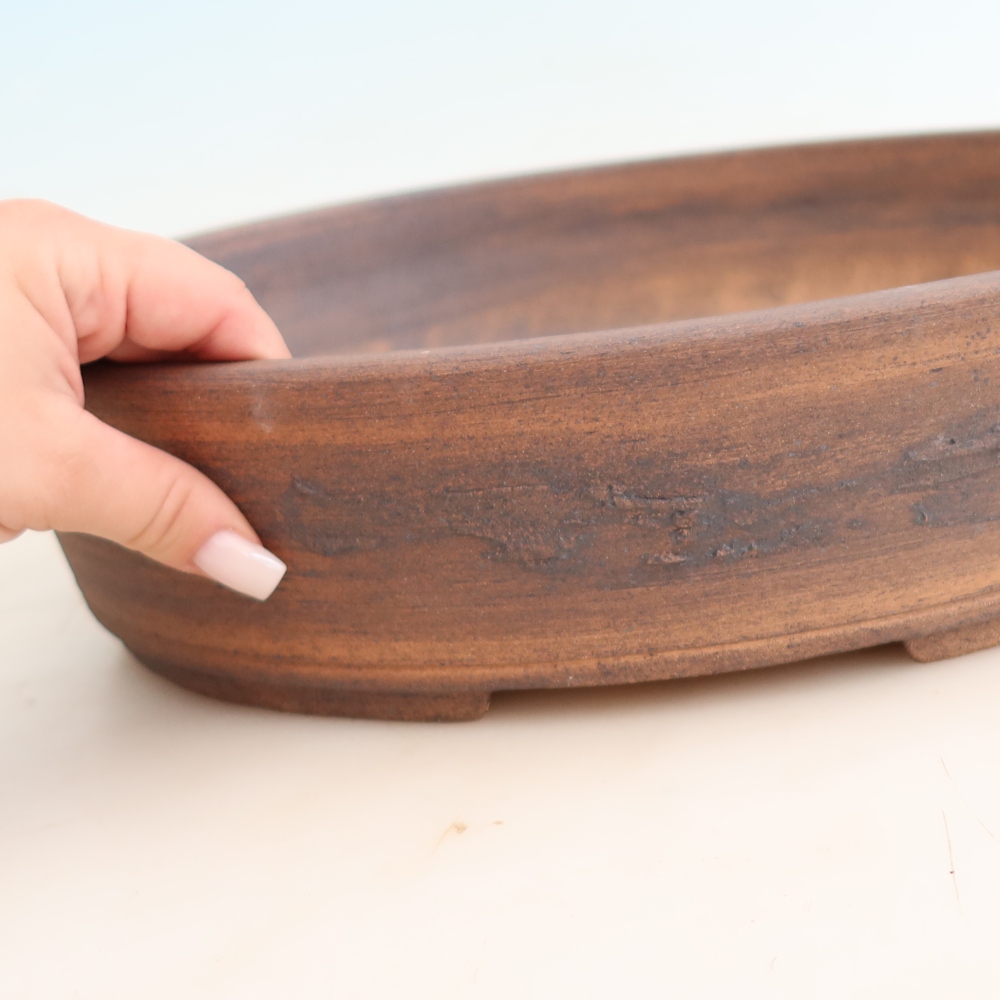 Ceramiczna miska do bonsai 38 x 30,5 x 8,5 cm, kolor brązowy