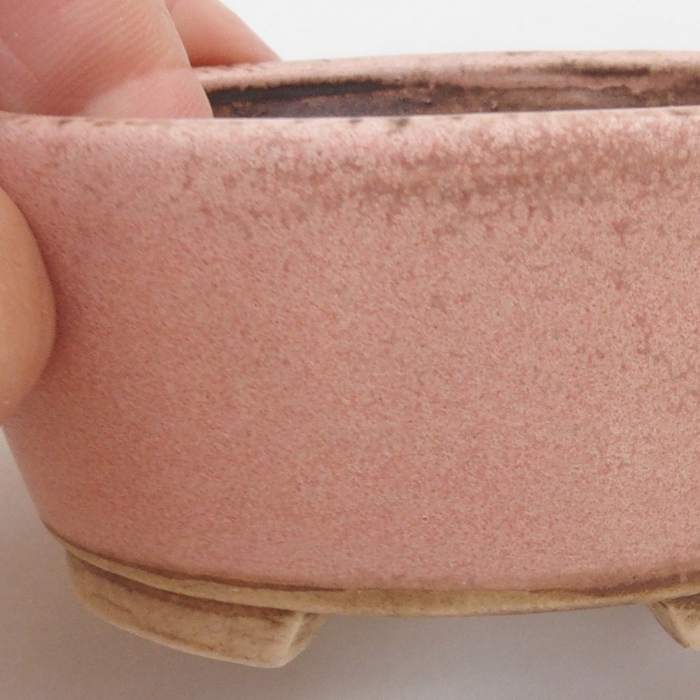 Ceramiczna miska do bonsai 10,5 x 9 x 4 cm, kolor różowy