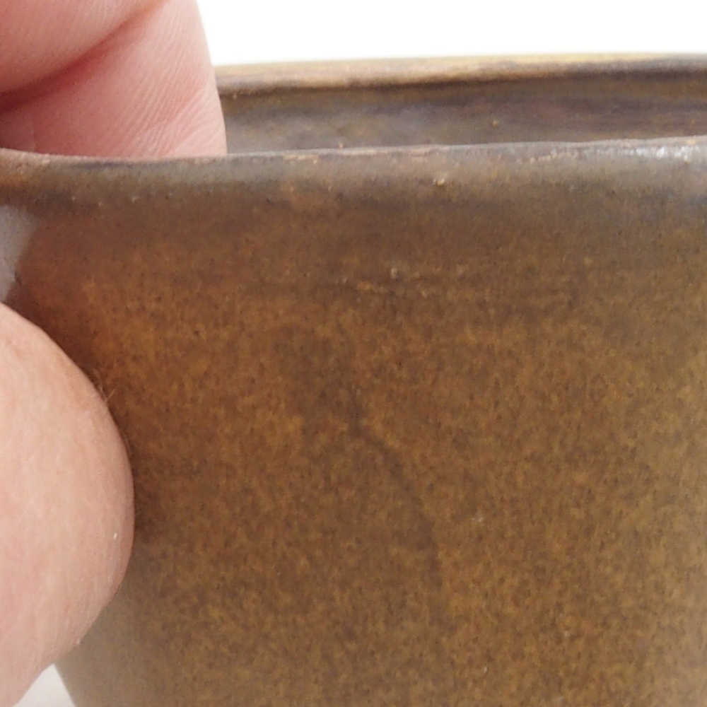 Ceramiczna miska do bonsai 9 x 7,5 x 3,5 cm, kolor brązowy