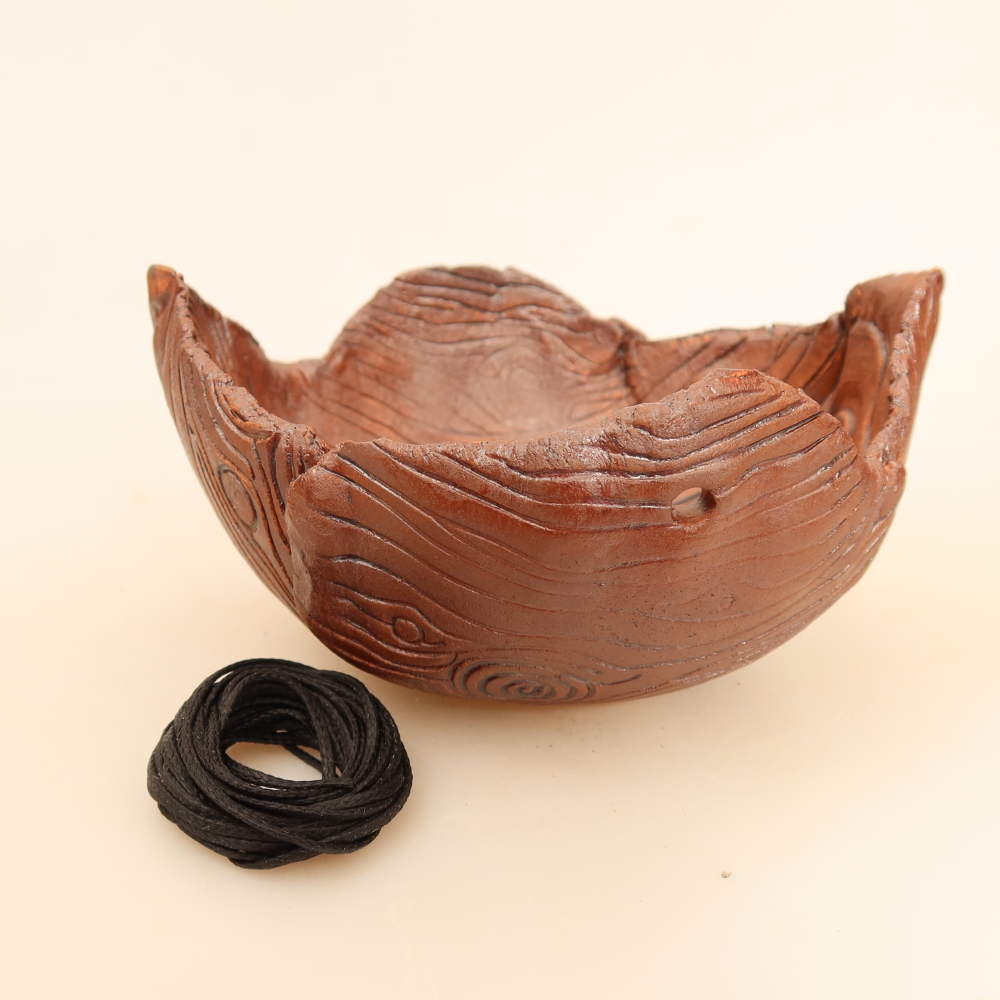 Ceramiczna skorupa do kokedamy 13 x 11,5 x 6,5 cm, kolor brązowy