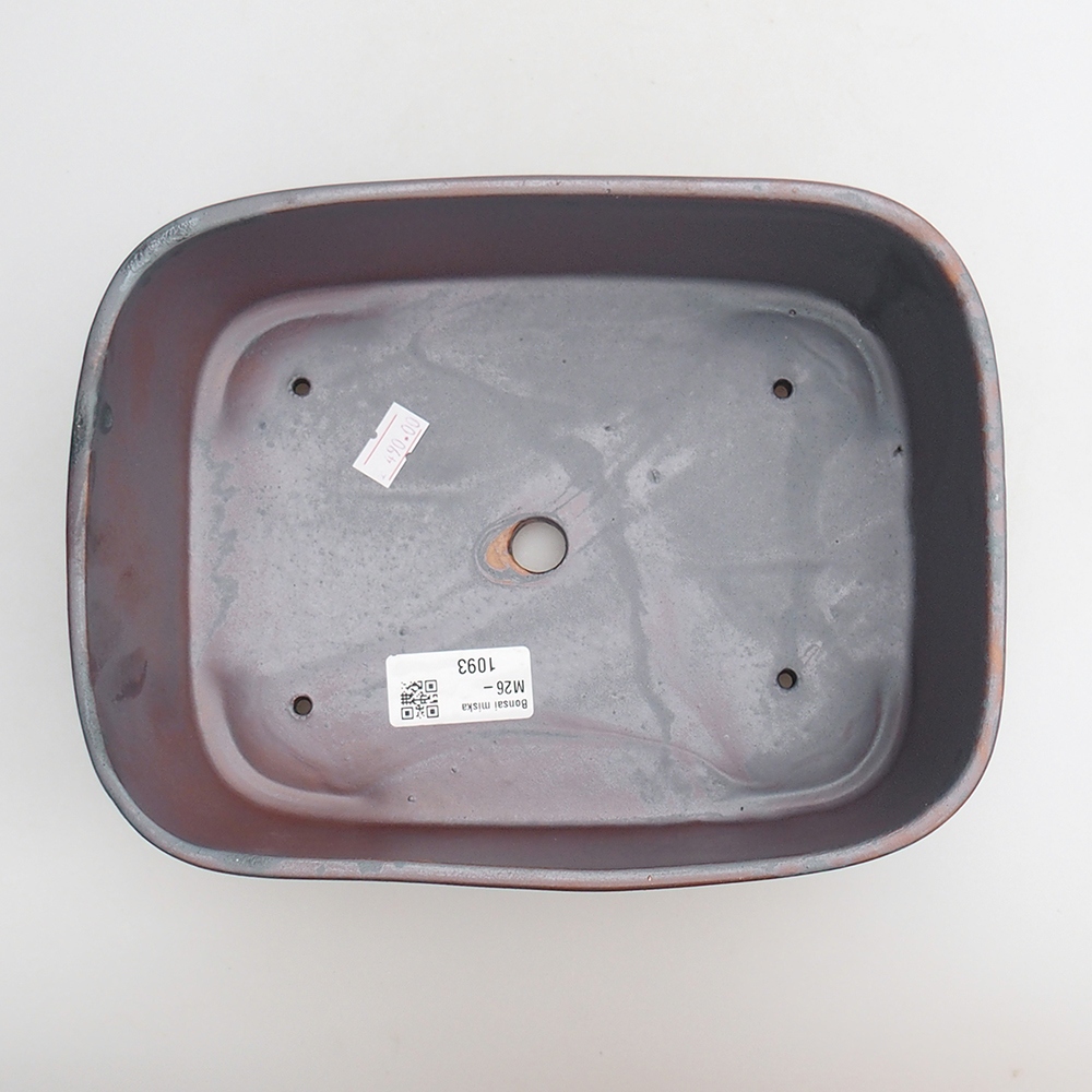 Ceramiczna miska na bonsai 23 x 17 x 7,5 cm, kolor metaliczny