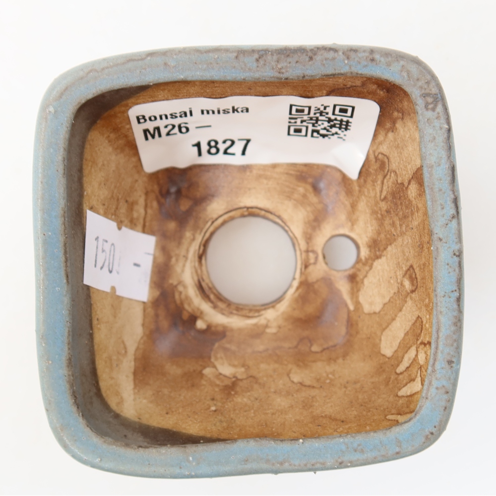 Ceramiczna miska do bonsai 6 x 6 x 4 cm, kolor niebieski