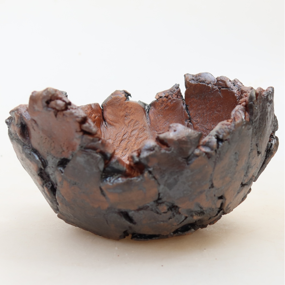 Ceramiczna skorupa 11 x 11 x 7 cm, kolor brązowy