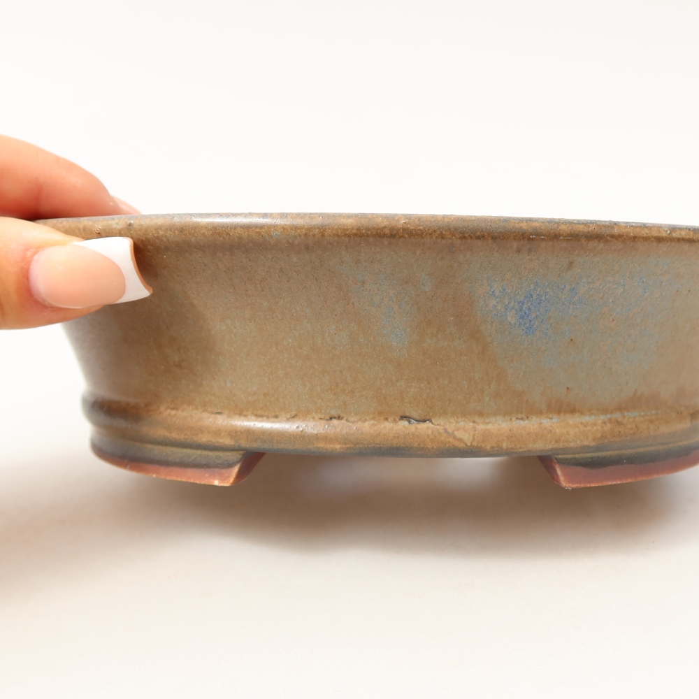 Ceramiczna miska do bonsai 17,5 x 16,5 x 5 cm, kolor niebieski