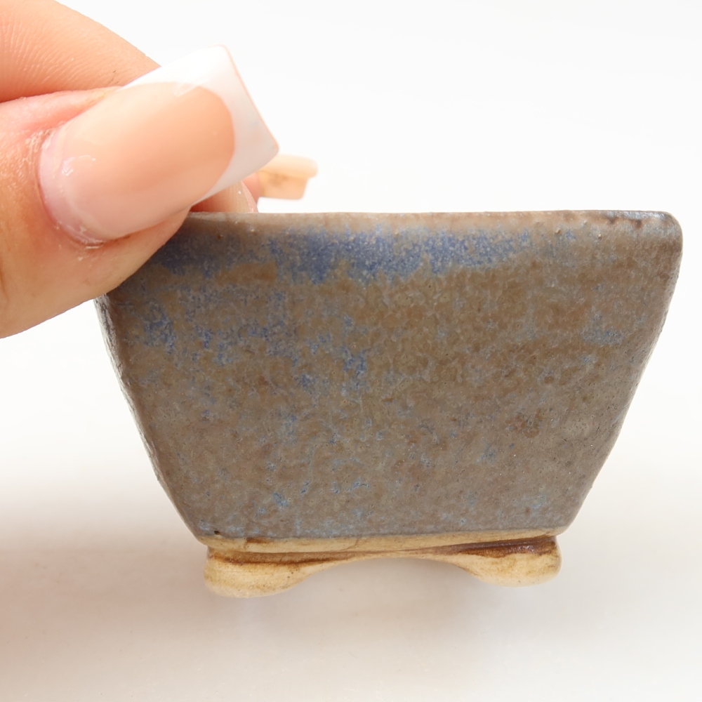Ceramiczna miska do bonsai 6 x 6 x 4 cm, kolor niebieski