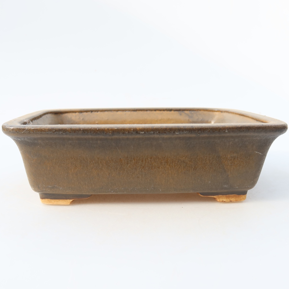 Ceramiczna miseczka do bonsai 17,5 x 14,5 x 5 cm, kolor brązowy