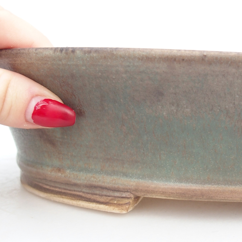 Ceramiczna miska na bonsai 28 x 25 x 6 cm, zielona