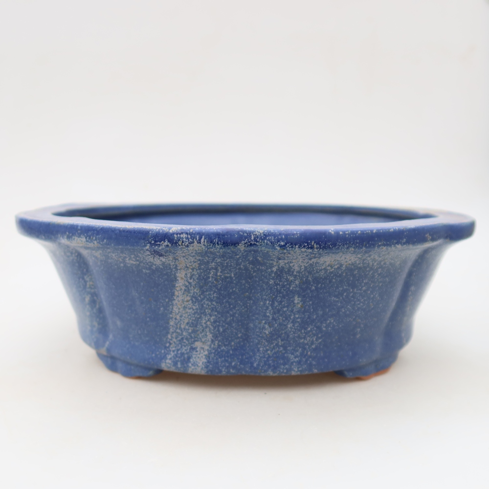 Ceramiczna miska na bonsai 26,5 x 26,5 x 8,5 cm, kolor niebieski