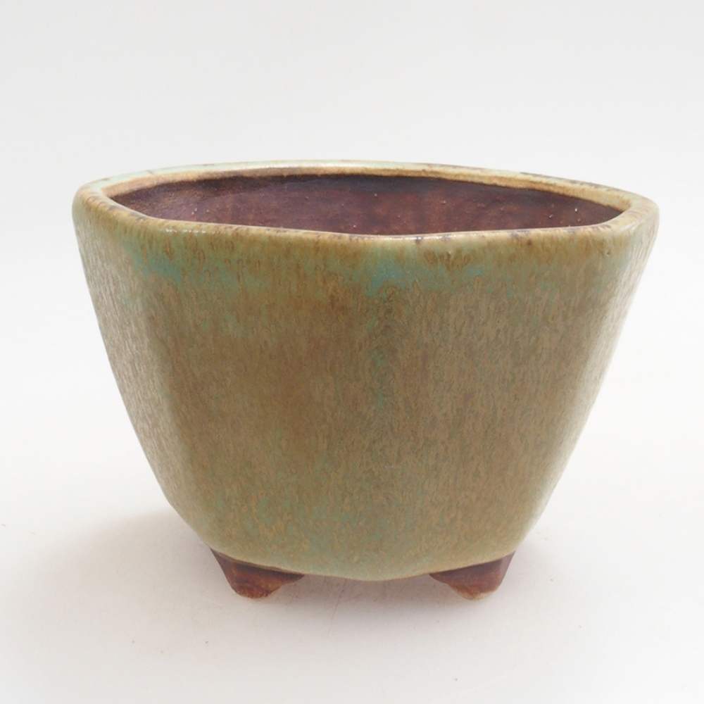Ceramiczna miska do bonsai 9 x 7,5 x 3,5 cm, kolor zielony