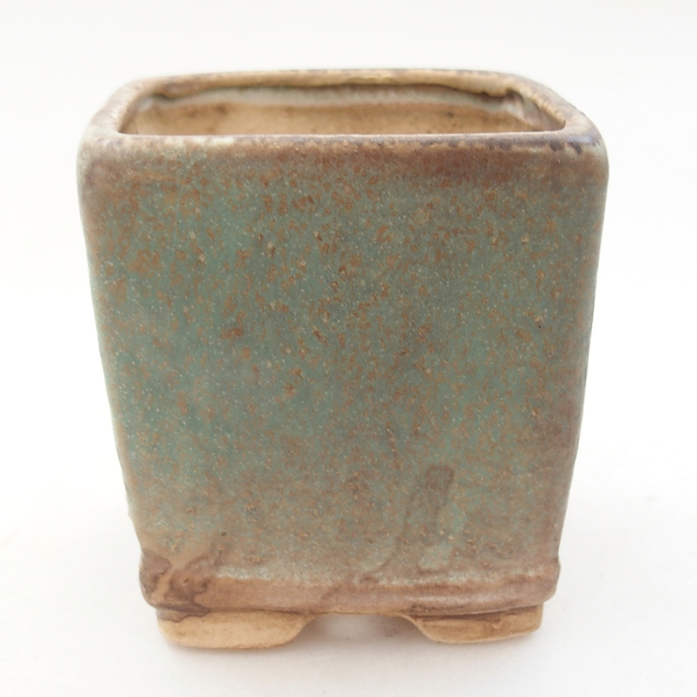 Ceramiczna miska bonsai 6,5 x 6,5 x 7 cm, kolor zielony