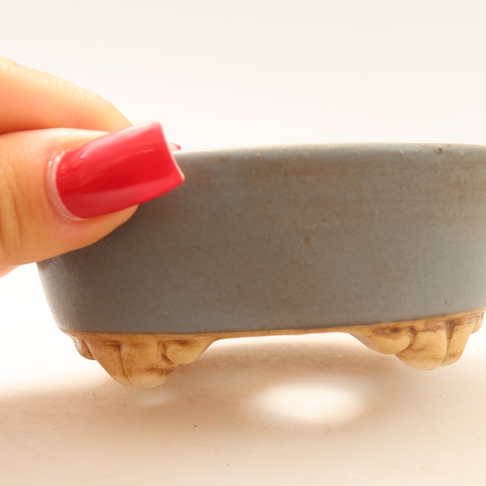 Ceramiczna miseczka do bonsai 9,5 x 8 x 4 cm, kolor niebieski