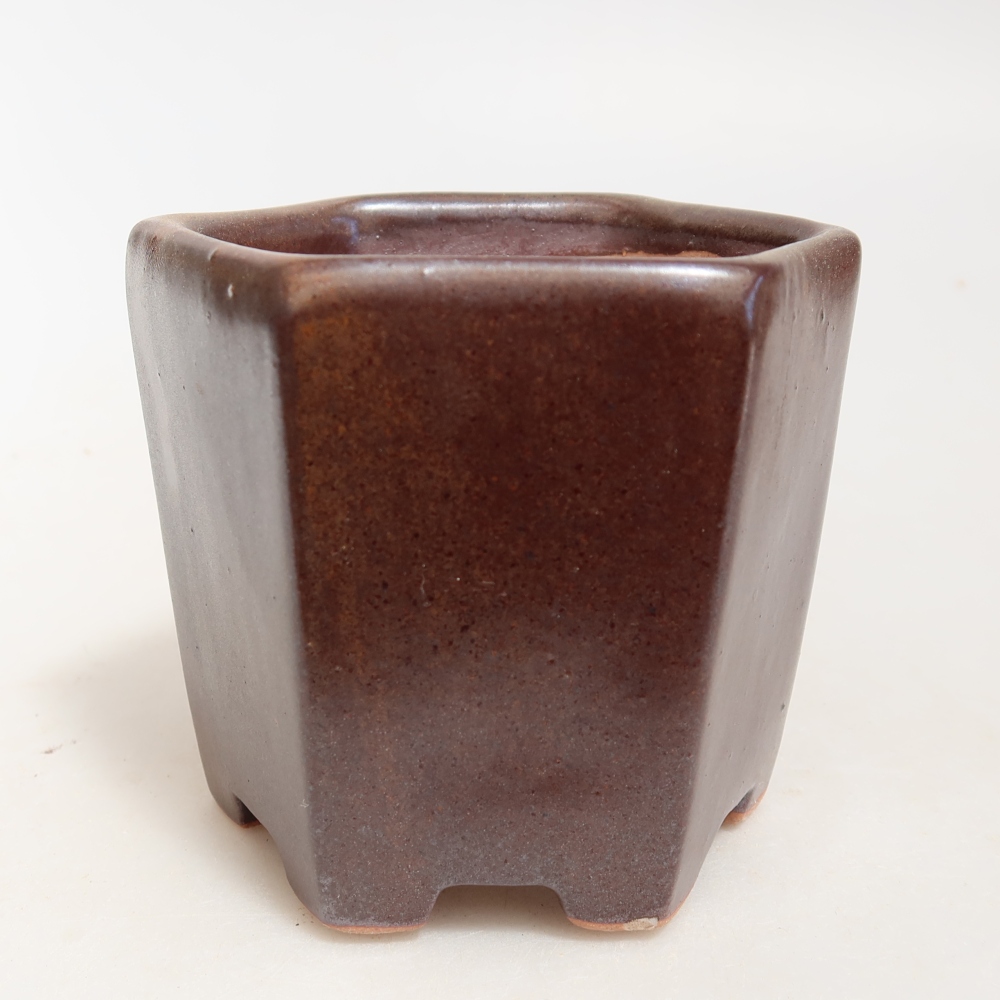 Ceramiczna miska do bonsai 9 x 8,5 x 8 cm, kolor brązowy