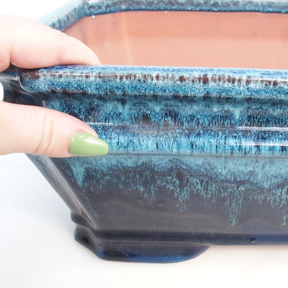 Miska 36,5 x 26 x 12,5 cm niebiesko-biała