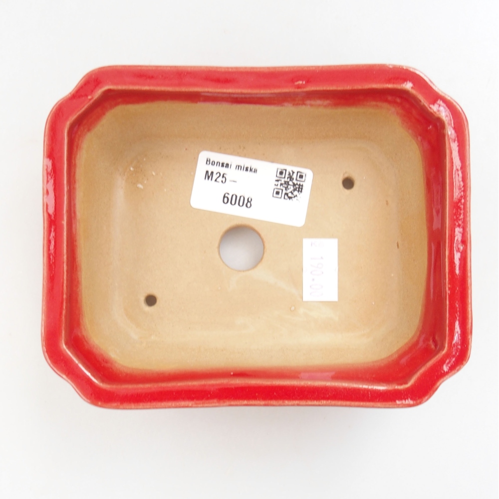 Ceramiczna miska bonsai 13 x 10,5 x 4 cm, kolor Czerwony