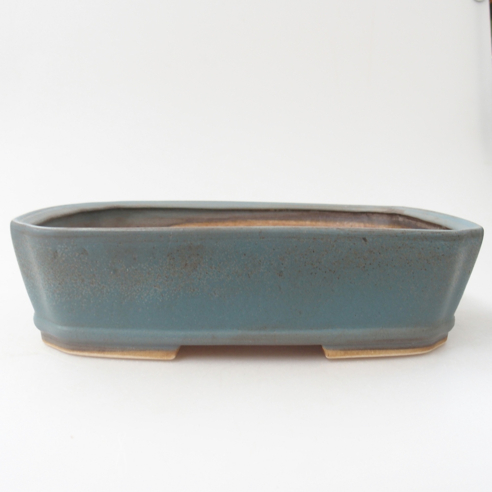 Ceramiczna miska na bonsai 24,5 x 21,5 x 6,5 cm, kolor niebieski