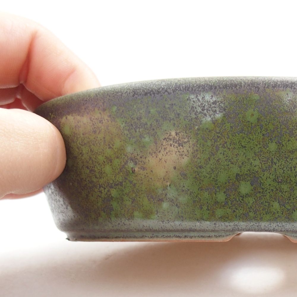 Ceramiczna miska bonsai 15 x 9,5 x 4 cm, kolor zielony