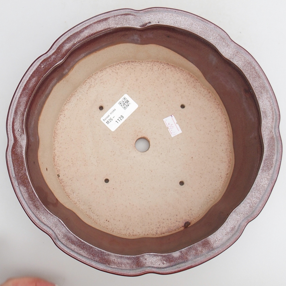 Ceramiczna miska na bonsai 26 x 26 x 8 cm, bordowa