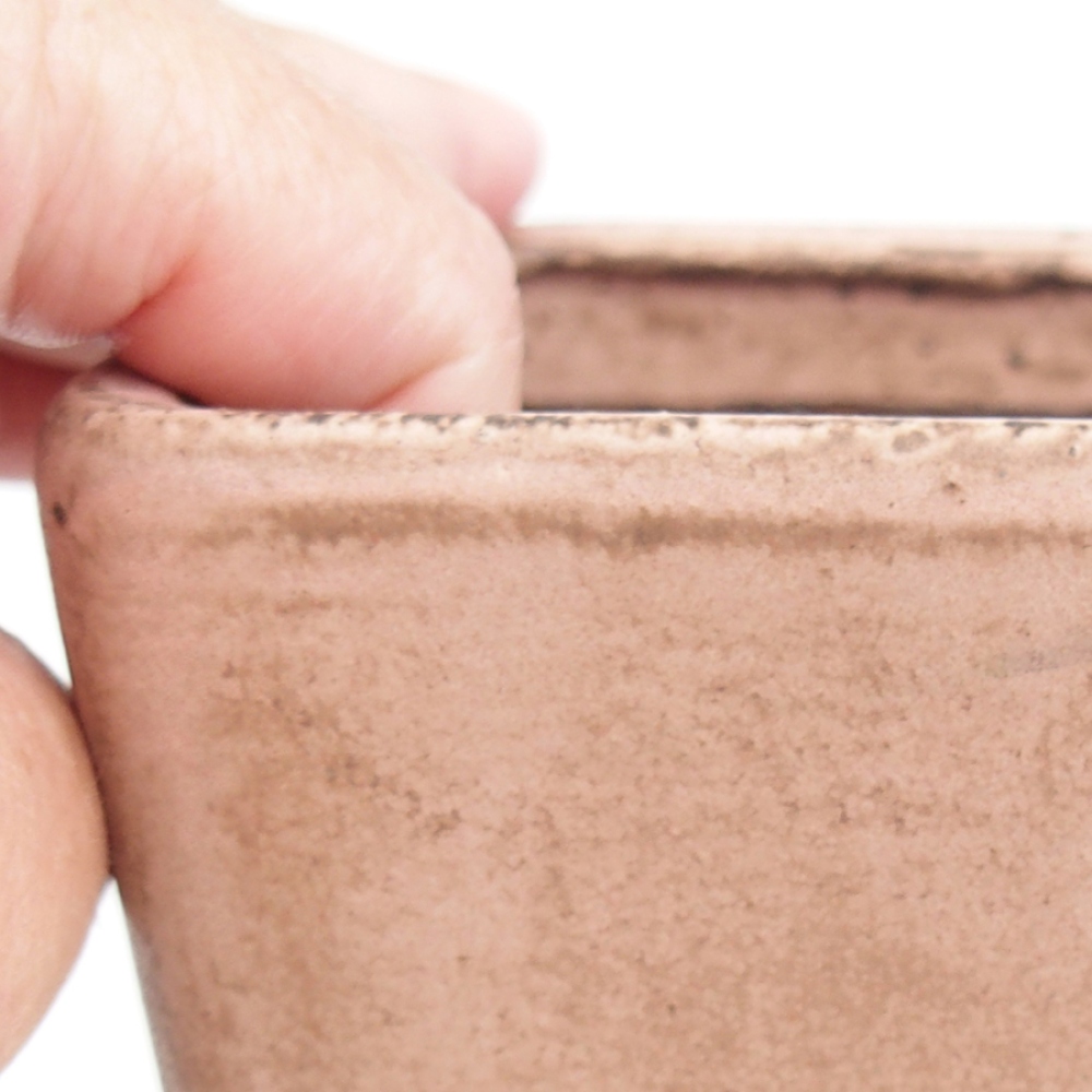Ceramiczna miska do bonsai 10 x 10 x 12 cm, różowa