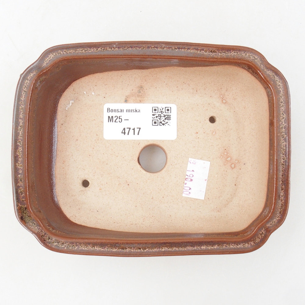 Ceramiczna miska bonsai 14 x 11 x 4 cm, kolor brązowy